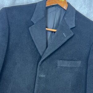 Concrete Lanificio di Tollegno Wool Cashmere Blazer Mens Black 3 Button Jacket